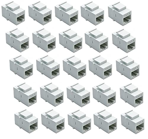 RiteAV - RJ45 Female to Female UTP CAT 6 Keystone Coupler White (25 Pack)