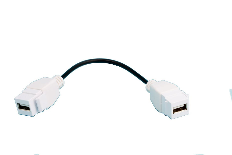 RiteAV USB 2.0 A-A Female F/F Pigtail Extension Keystone Jack Cable