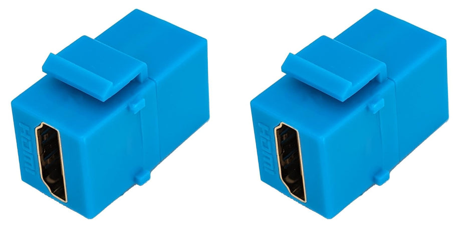 RiteAV HDMI Blue Keystone Adapter Coupler Female to Female [2 Pack]