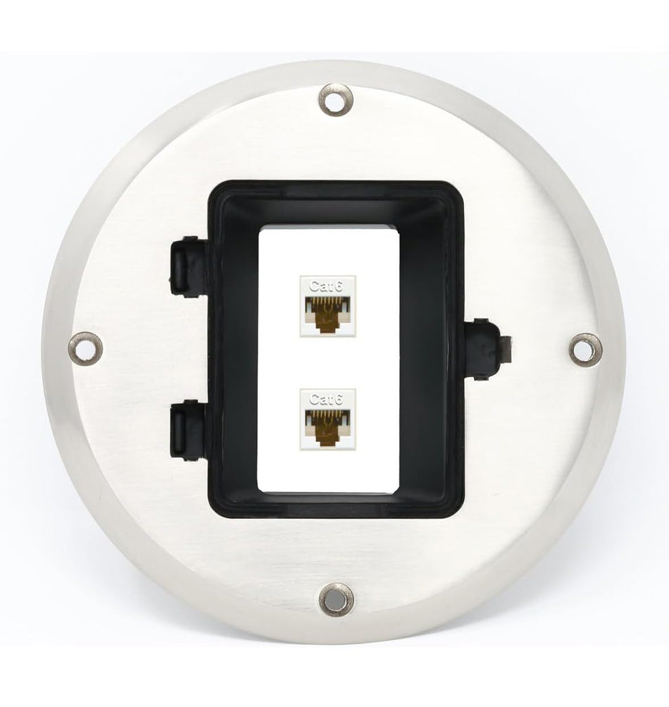 RiteAV 2 CAT6 Floor Box [Stainless Steel]