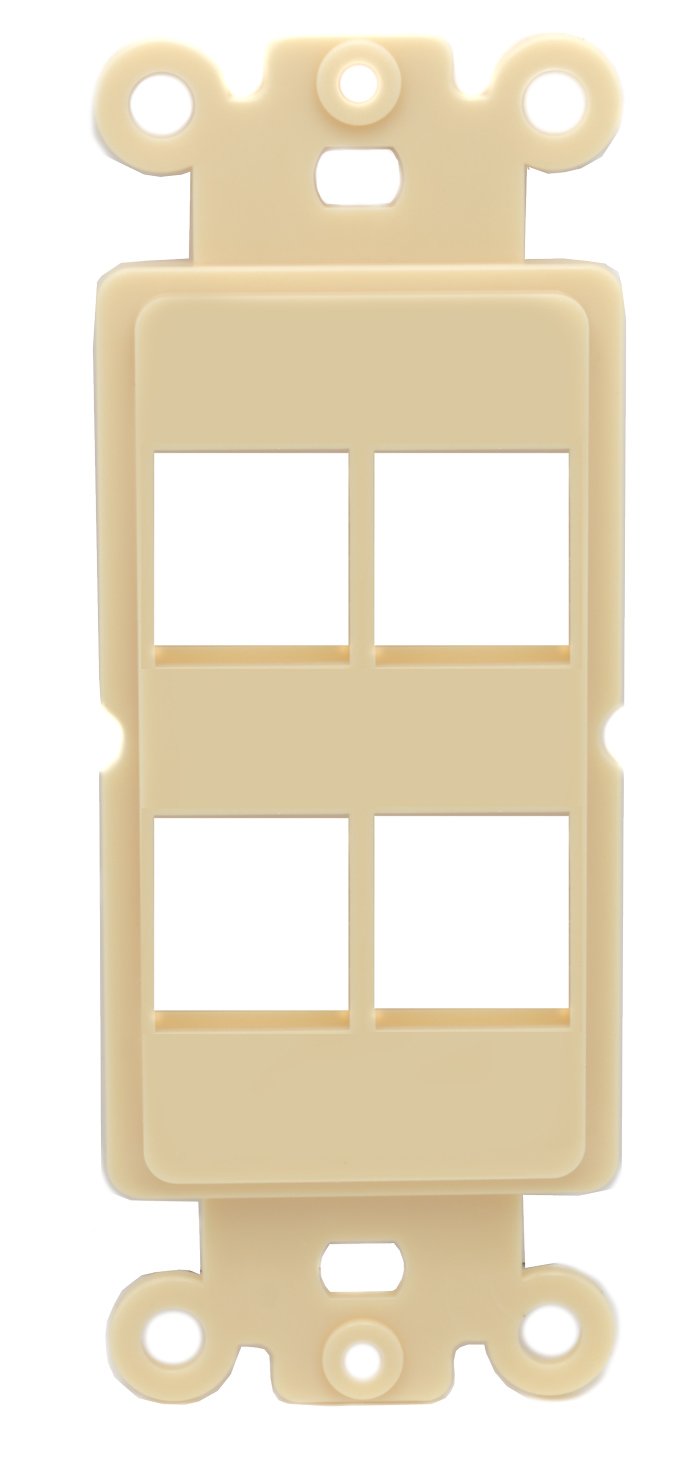 RiteAV Ivory Blank 4 Port Modular Insert for Keystone Jacks