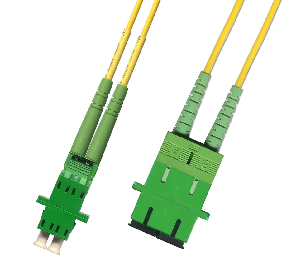 RiteAV 1FT Fiber Optic Hybrid Adapter Coupler Connector Cable LC (Female) to SC (Female) APC Singlemode (9/125) Duplex