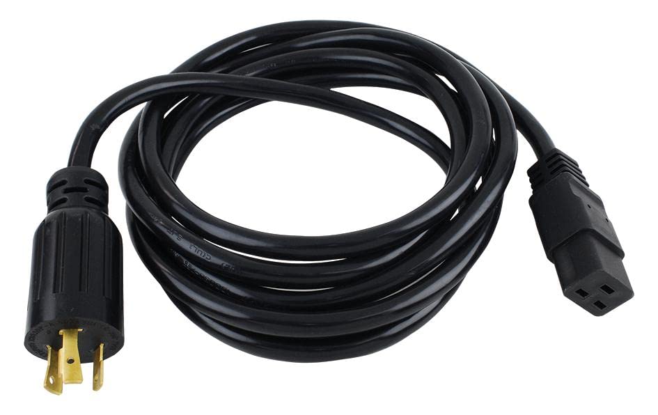 RiteAV - Heavy Duty Locking 12 AWG AC Power Cord NEMA 6-20P to C19 (BLACK (6ft) 2 Meter)