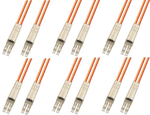 6 Pack Fiber Optic Cable LC to LC 62.5/125 Multimode Duplex 10M