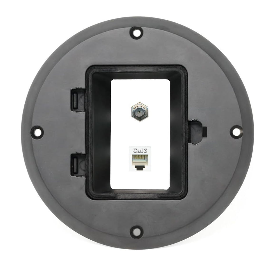 RiteAV Coax Phone Floor Box [Black]