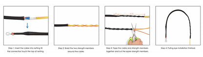 Ultra Spec Cables - Fiber Optic Cable Pulling Eye Snake Cord for Simplex and Duplex Cables