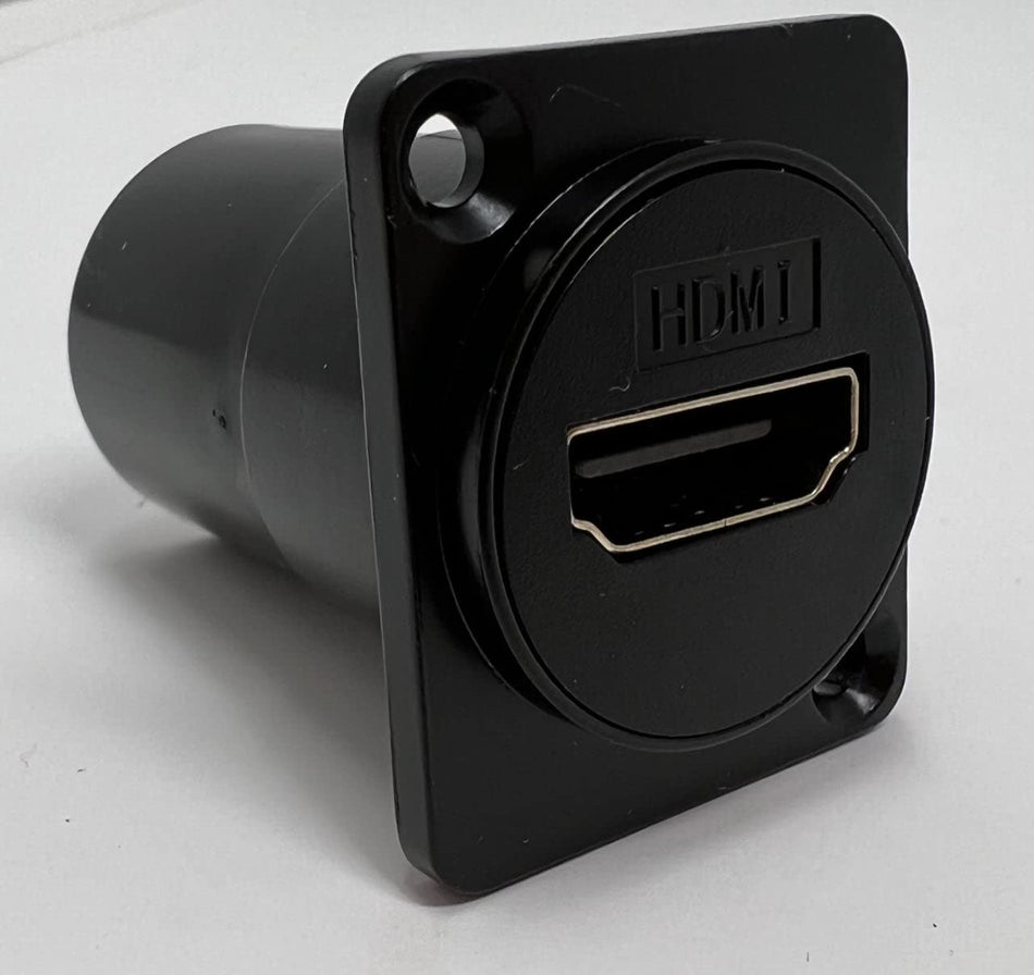 HDMI D Series Heavy Duty Chassis Panel Mount Connector Pass Through Solderless Bulkhead Coupler, Black Metal Housing - HDMI Angled Exit [2 Pack]