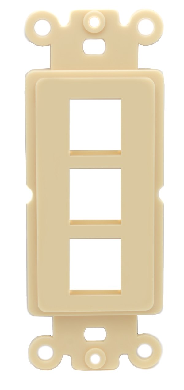 RiteAV Ivory Blank 3 Port Modular Insert for Keystone Jacks