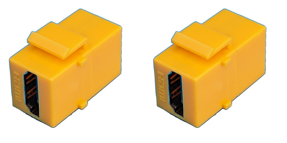 RiteAV HDMI Yellow Keystone Adapter Coupler Female to Female [2 Pack]