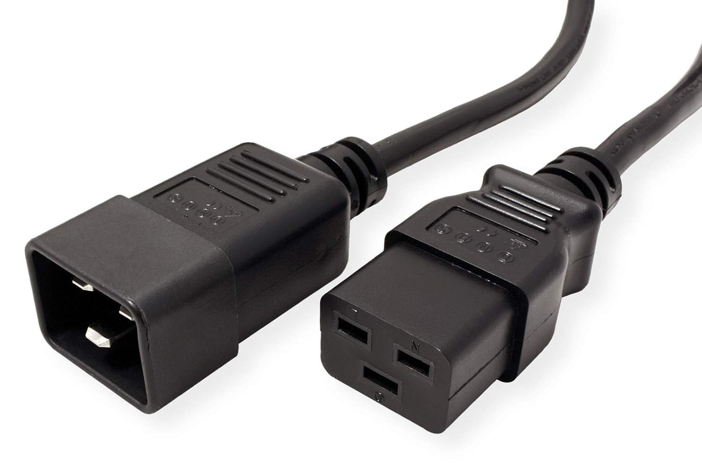 RiteAV - (C19 to C20) Heavy Duty High Temperature (105°C) 12AWG 20AMP Extension Cord - for Crypto Mining, PDU (Black 10 ft.)