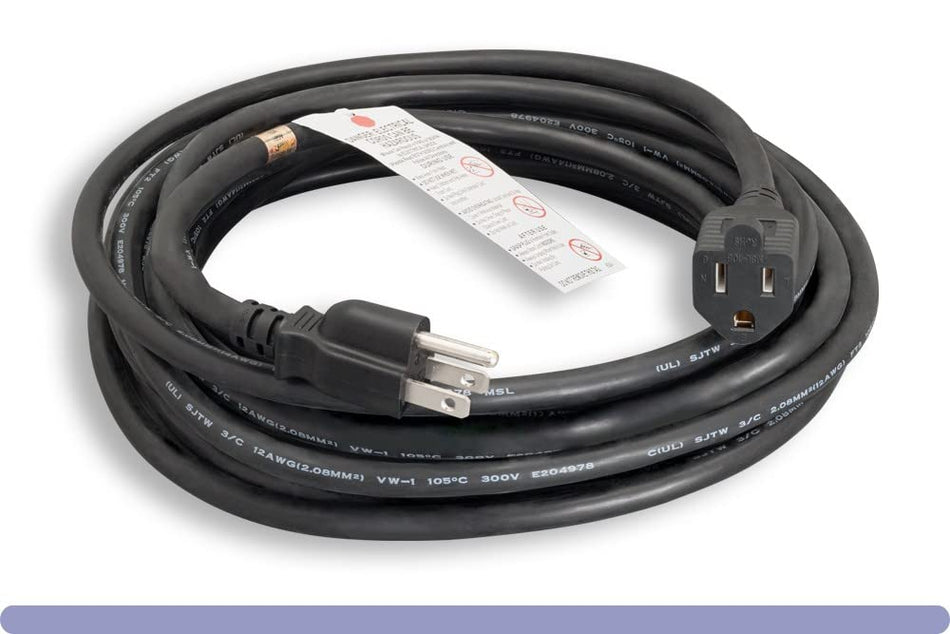 RiteAV - Heavy Duty 12 AWG Waterproof Direct Burial Outdoor Power Extension Cable 100FT (30 Meter) SJTW