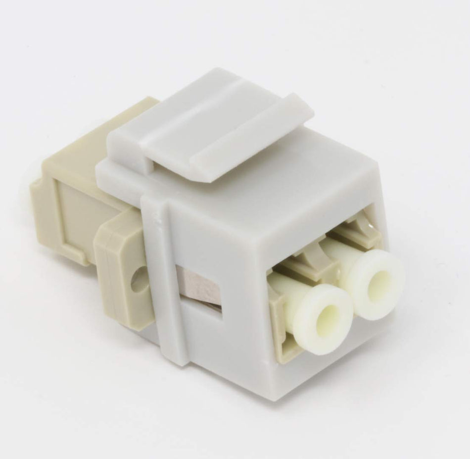 RiteAV Fiber Optic Keystone Coupler Jack LC Duplex Multimode - Gray