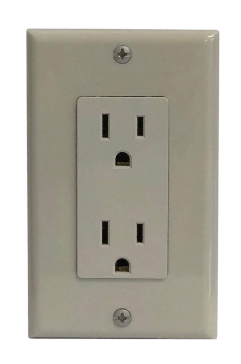 RiteAV 15A Electrical Duplex Receptacle Wall Outlet Plate 1 Gang Decorative - Gray