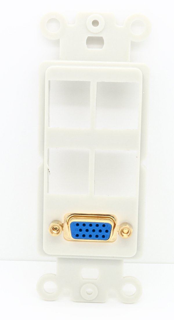RiteAV White SVGA+4 Blank Port Modular Insert for Keystone Jacks