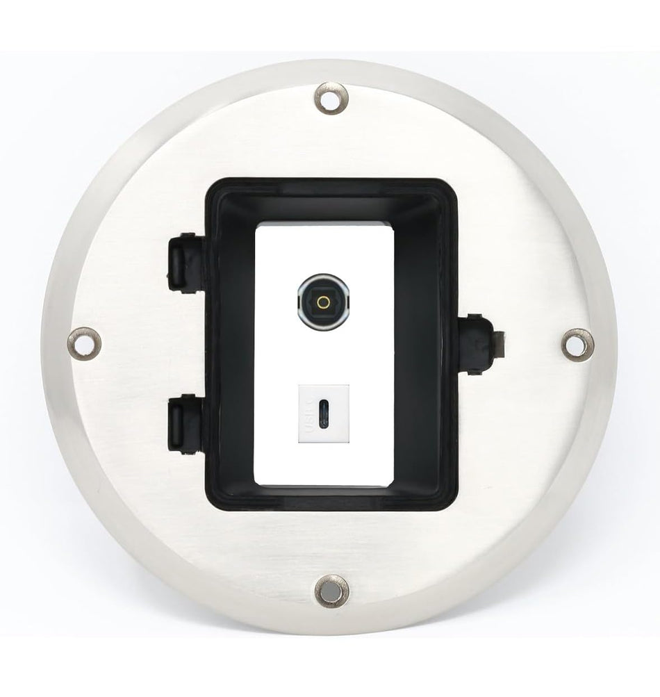 RiteAV TOSLINK USBC Floor Box [Stainless Steel]