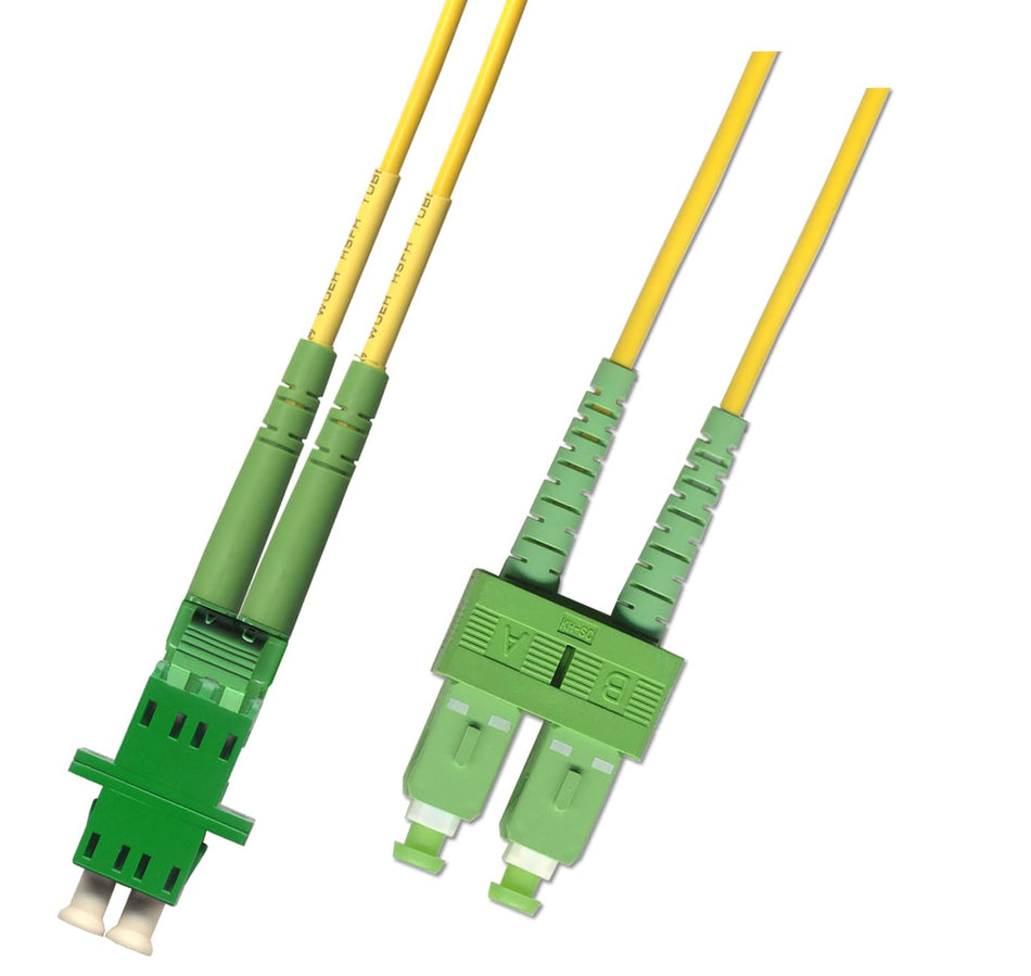 RiteAV 1FT Fiber Optic Hybrid Adapter Coupler Connector Cable LC (Female) to SC (Male) APC Singlemode (9/125) Duplex