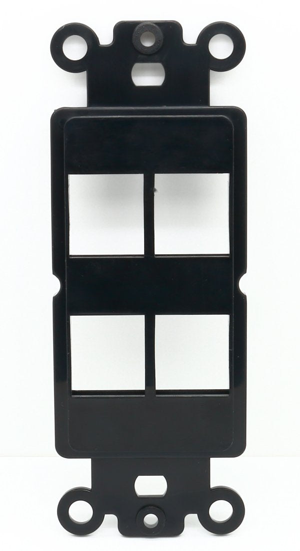 RiteAV Black Blank 4 Port Modular Insert for Keystone Jacks