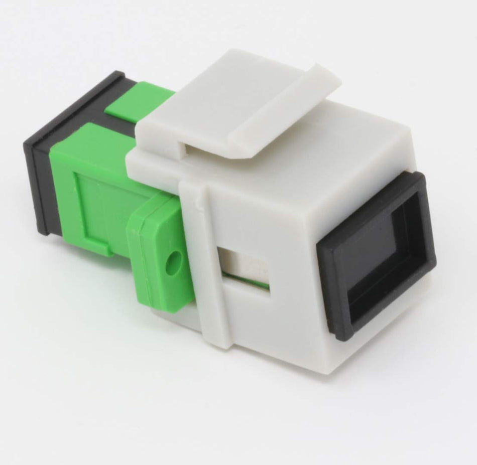 Fiber Optic Keystone Coupler Jack SC Simplex Singlemode APC - Gray