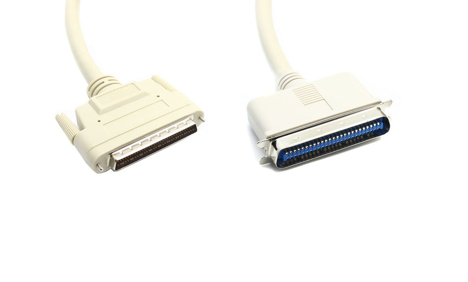 RiteAV 3ft HPDB68 (Thumbscrew Type) to Centronics CN50 SCSI Male to Male Cable Beige