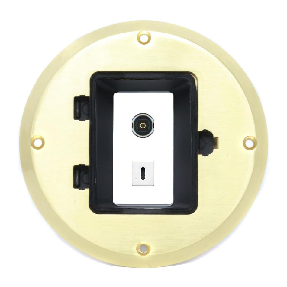 RiteAV TOSLINK USBC Floor Box [Gold-Brass]