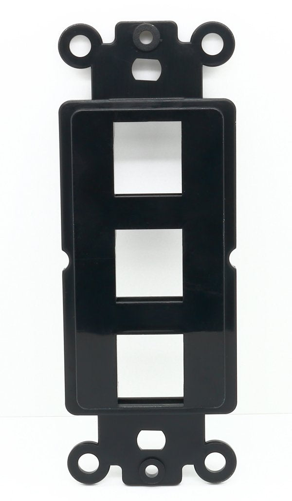 RiteAV Black Blank 3 Port Modular Insert for Keystone Jacks