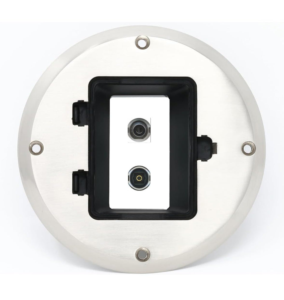 RiteAV 3.5mm TOSLINK Floor Box [Stainless Steel]