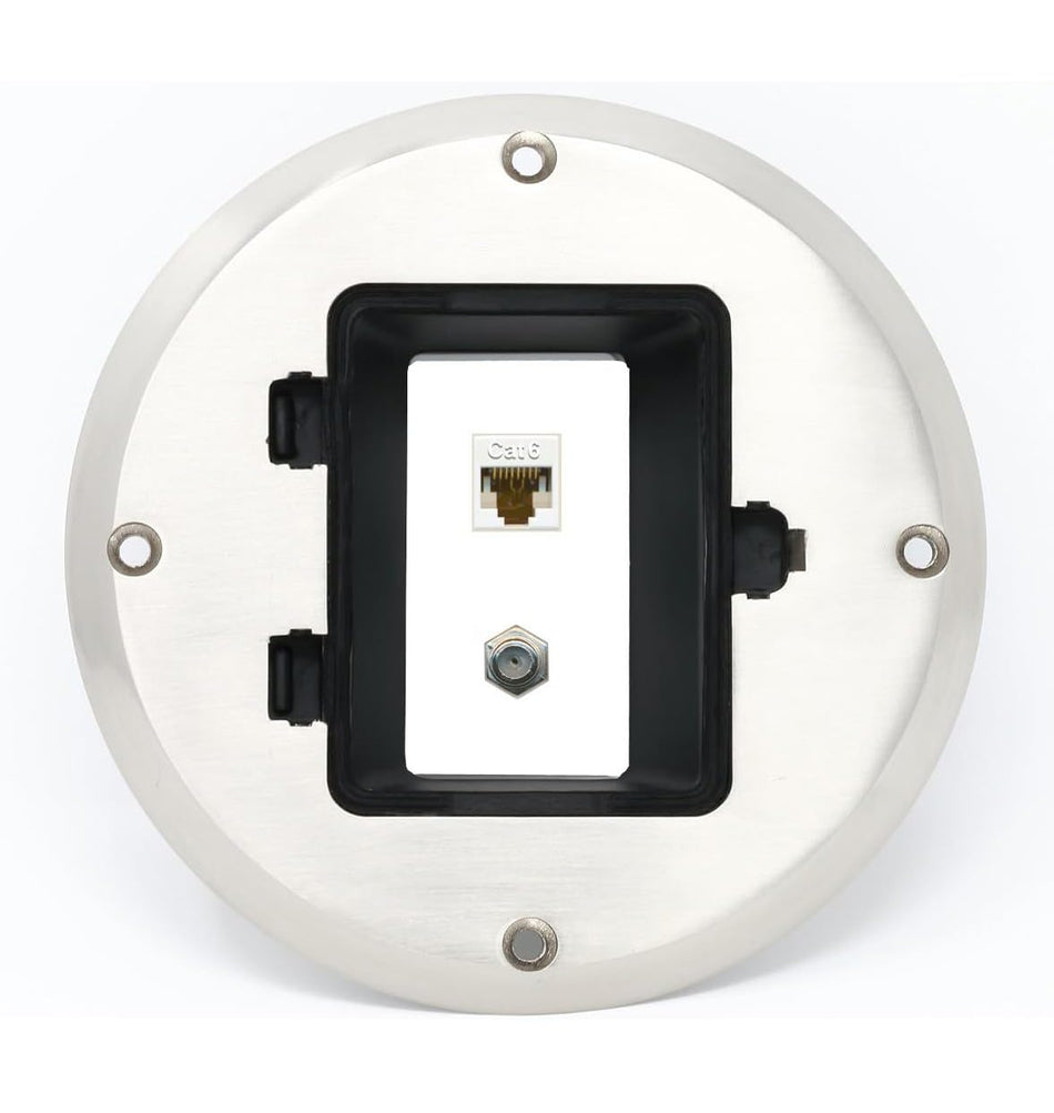 RiteAV CAT6 Coax Floor Box [Stainless Steel]