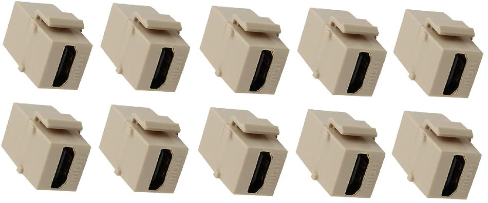 RiteAV HDMI 2.0 Ivory Keystone Adapter Coupler Female to Female (10 Pack)