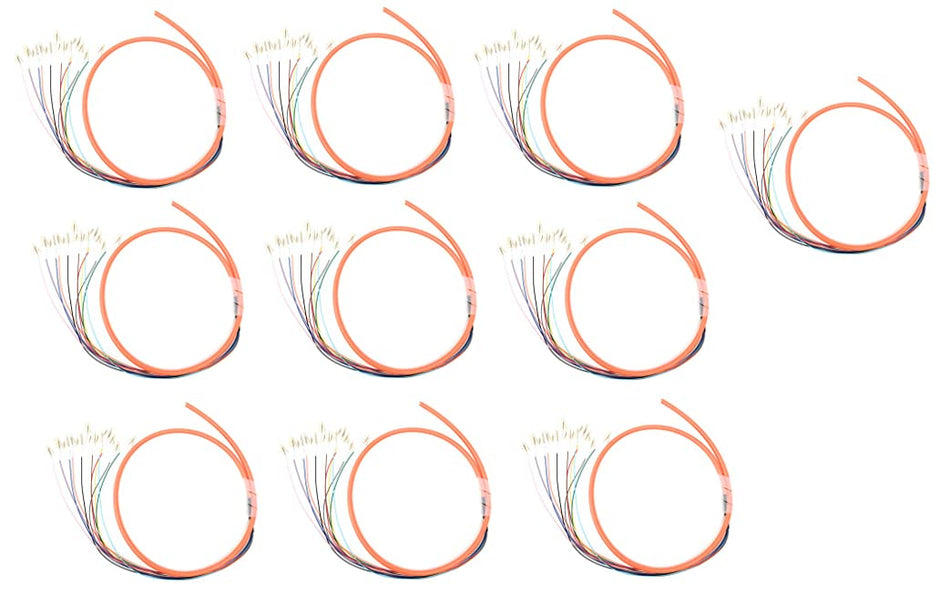 Ultra Spec Cables 12 Strand OM1 62.5/125 Multimode LC-UPC Fiber Pigtail, 1 Meter - 10 Pack for Splice