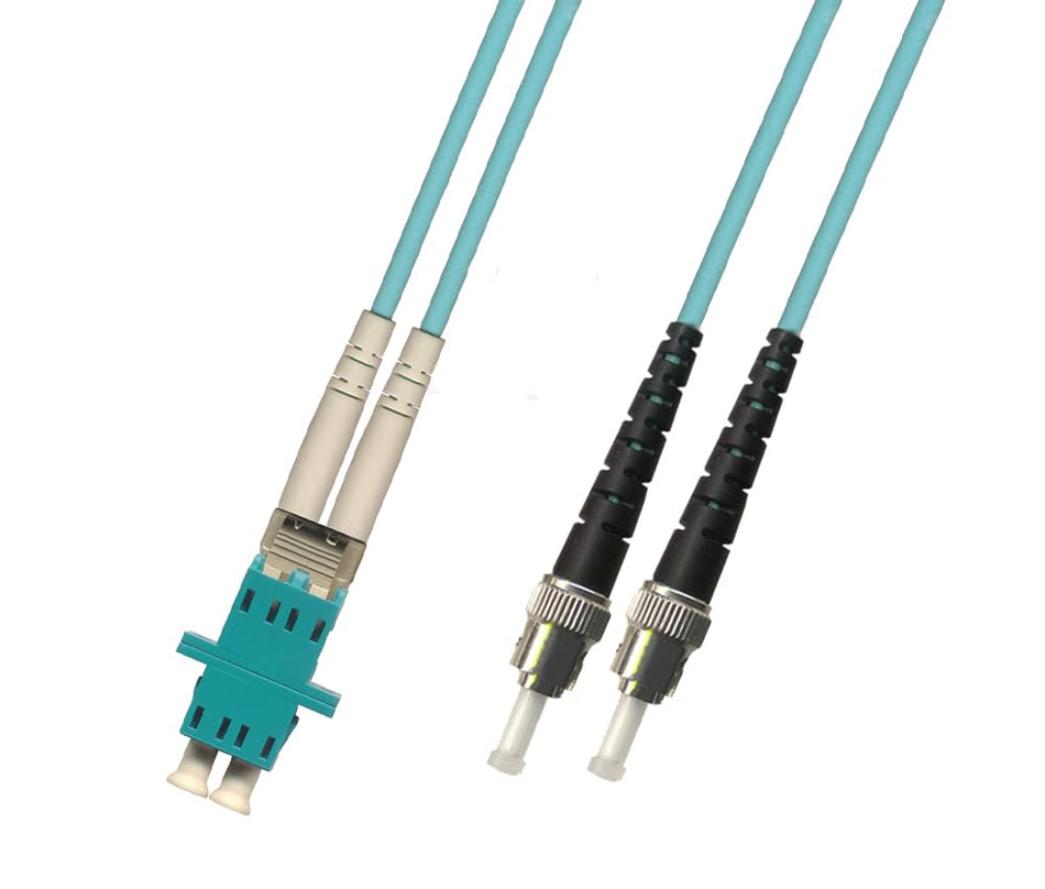 RiteAV 1FT Fiber Optic Hybrid Adapter Coupler Connector Cable LC (Female) to ST (Male) 10Gb Gigabit (50/125) Duplex