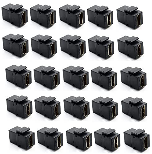 RiteAV HDMI 2.0 Black Keystone Adapter Coupler Female to Female (25 Pack)