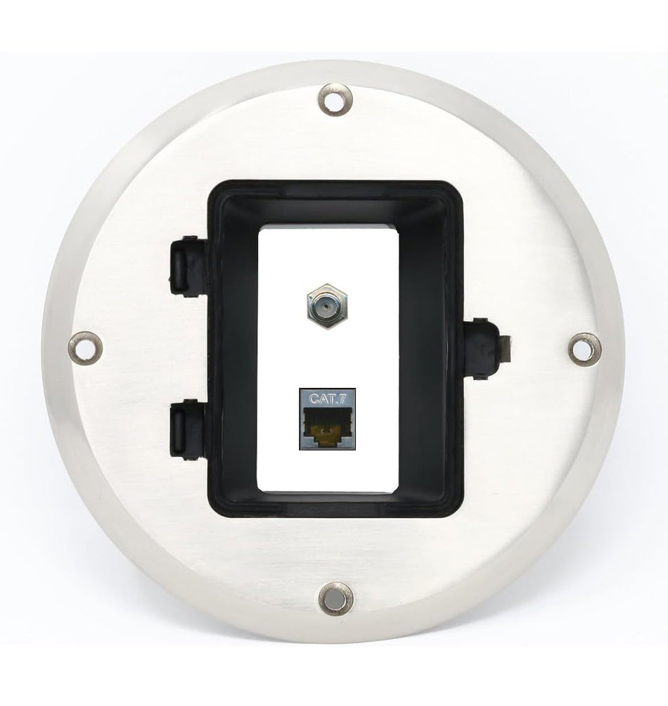 RiteAV CAT7 Coax Floor Box [Stainless Steel]