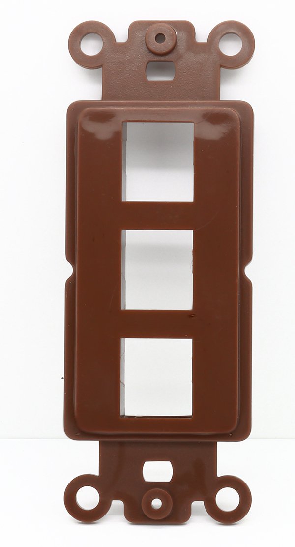 RiteAV Brown Blank 3 Port Modular Insert for Keystone Jacks