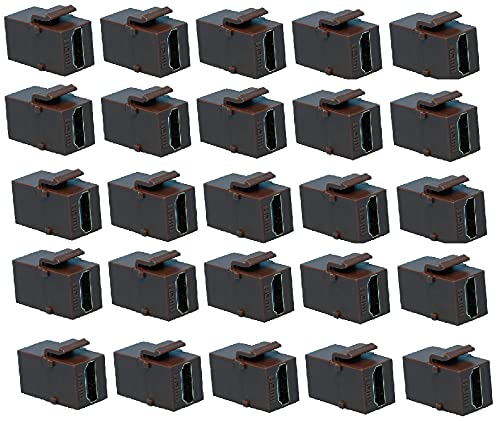 RiteAV HDMI 2.0 Brown Keystone Adapter Coupler Female to Female (25 Pack)