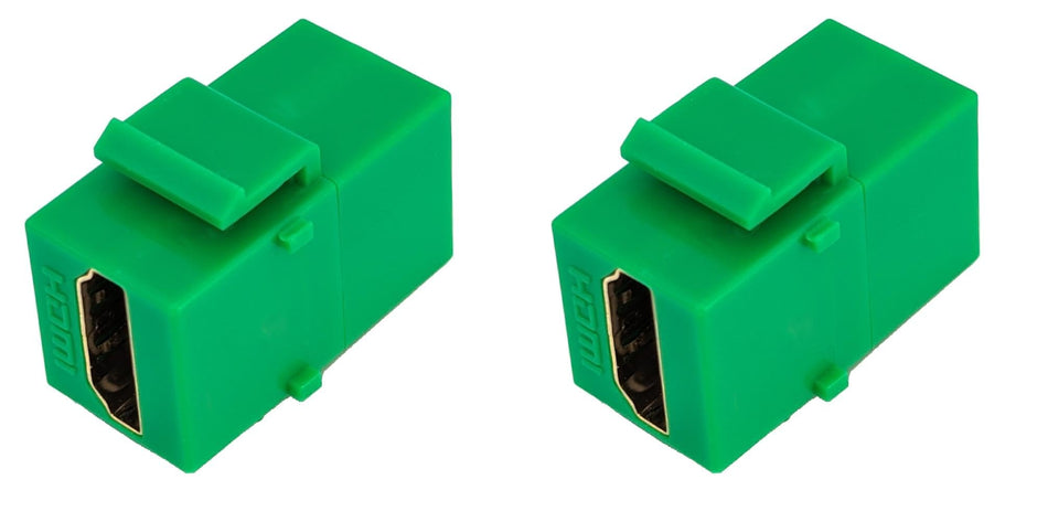 RiteAV HDMI Green Keystone Adapter Coupler Female to Female [2 Pack]