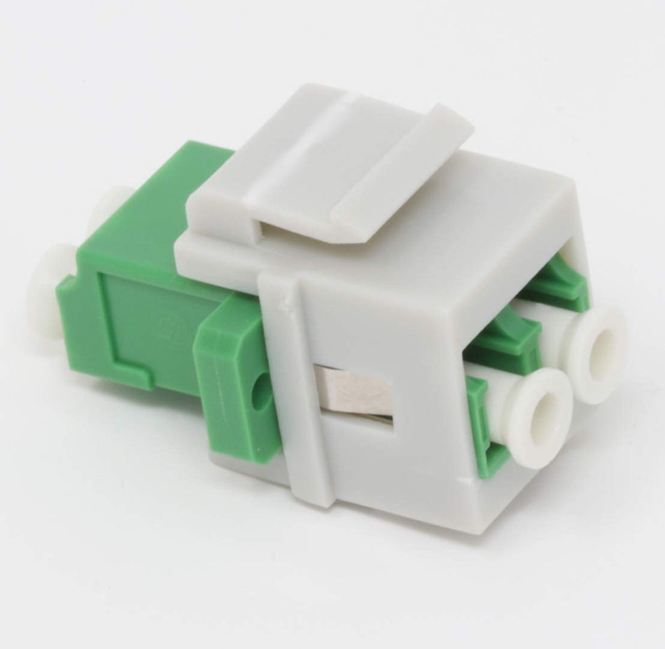 RiteAV Fiber Optic Keystone Coupler Jack LC Duplex Singlemode APC - Gray