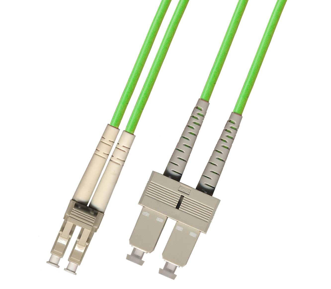 RiteAV 300 Meter 100Gb OM5 Multimode Duplex Fiber Optic Cable (50/125) - LC to SC - Lime Green
