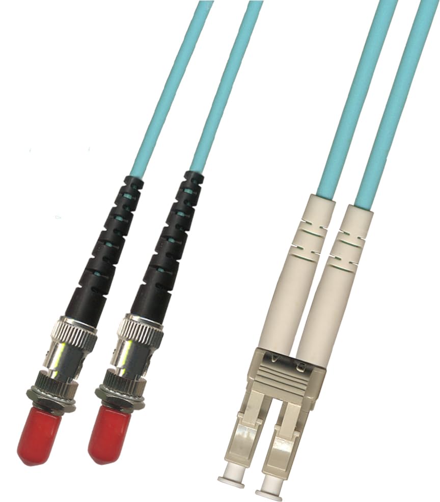 RiteAV 1FT Fiber Optic Hybrid Adapter Coupler Connector Cable LC (Male) to ST (Female) 10Gb Gigabit (50/125) Duplex
