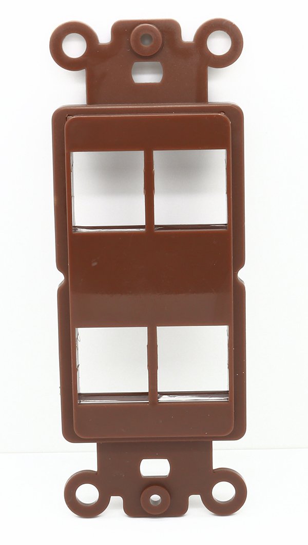RiteAV Brown Blank 4 Port Modular Insert for Keystone Jacks