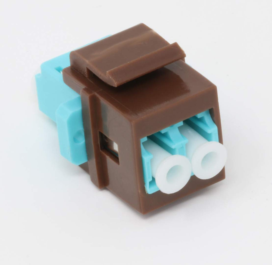 RiteAV Fiber Optic Keystone Coupler Jack LC Duplex Multimode 10GB - Brown