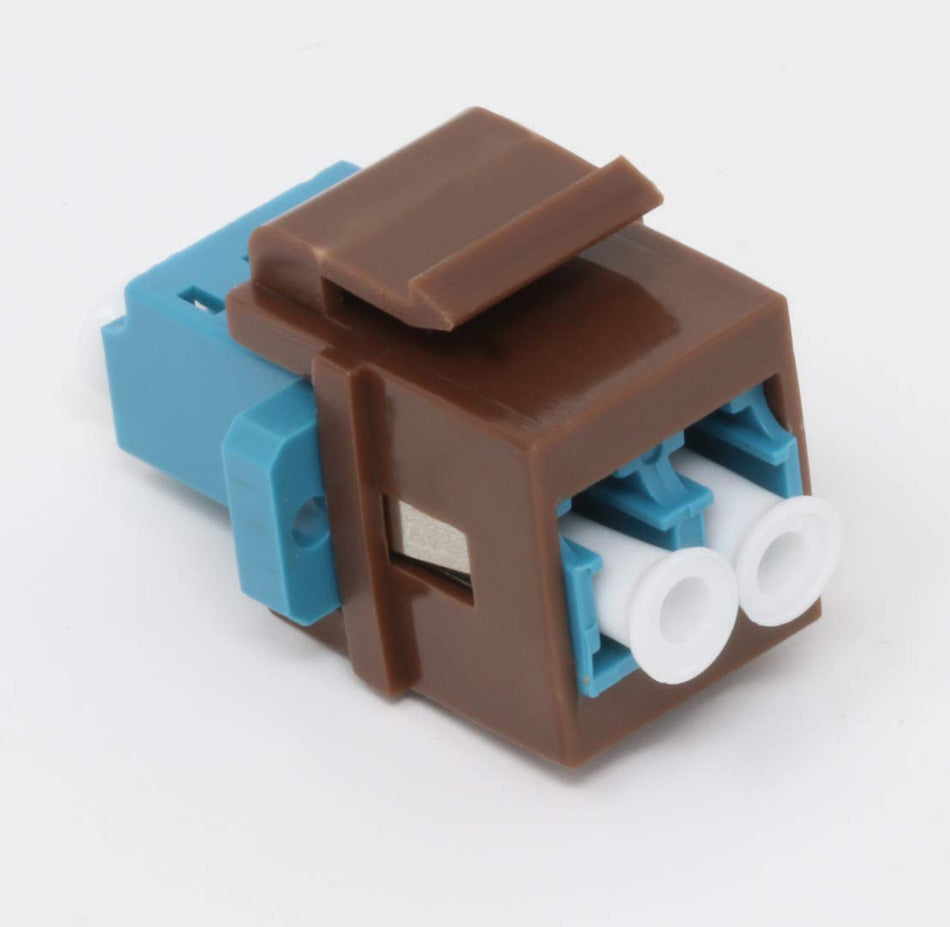 RiteAV Fiber Optic Keystone Coupler Jack LC Duplex Singlemode - Brown