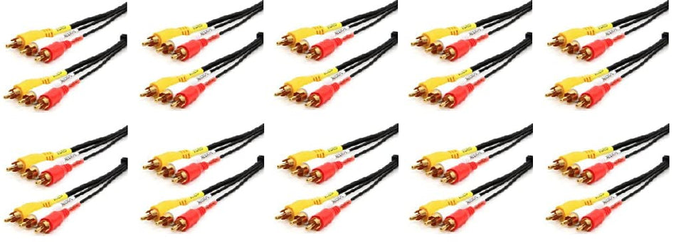 RiteAV - Audio Video RCA Cable 25 feet - 10 Pack