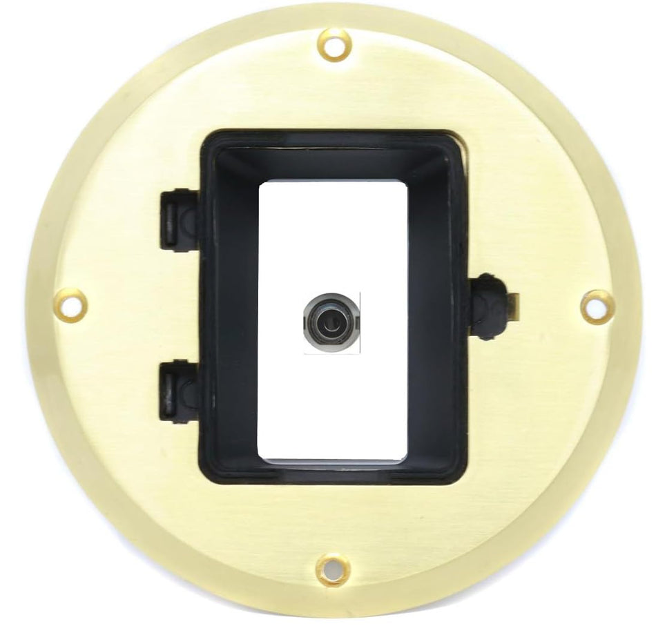RiteAV 1 Port 3.5mm Headphone Jack Floor Box - Floor Box [Gold-Brass]