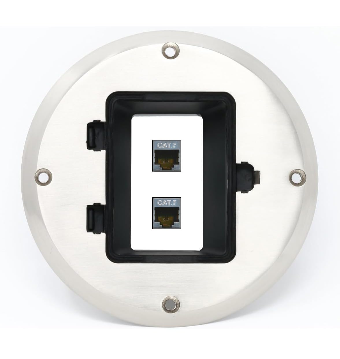 RiteAV 2 CAT7 Floor Box [Stainless Steel]