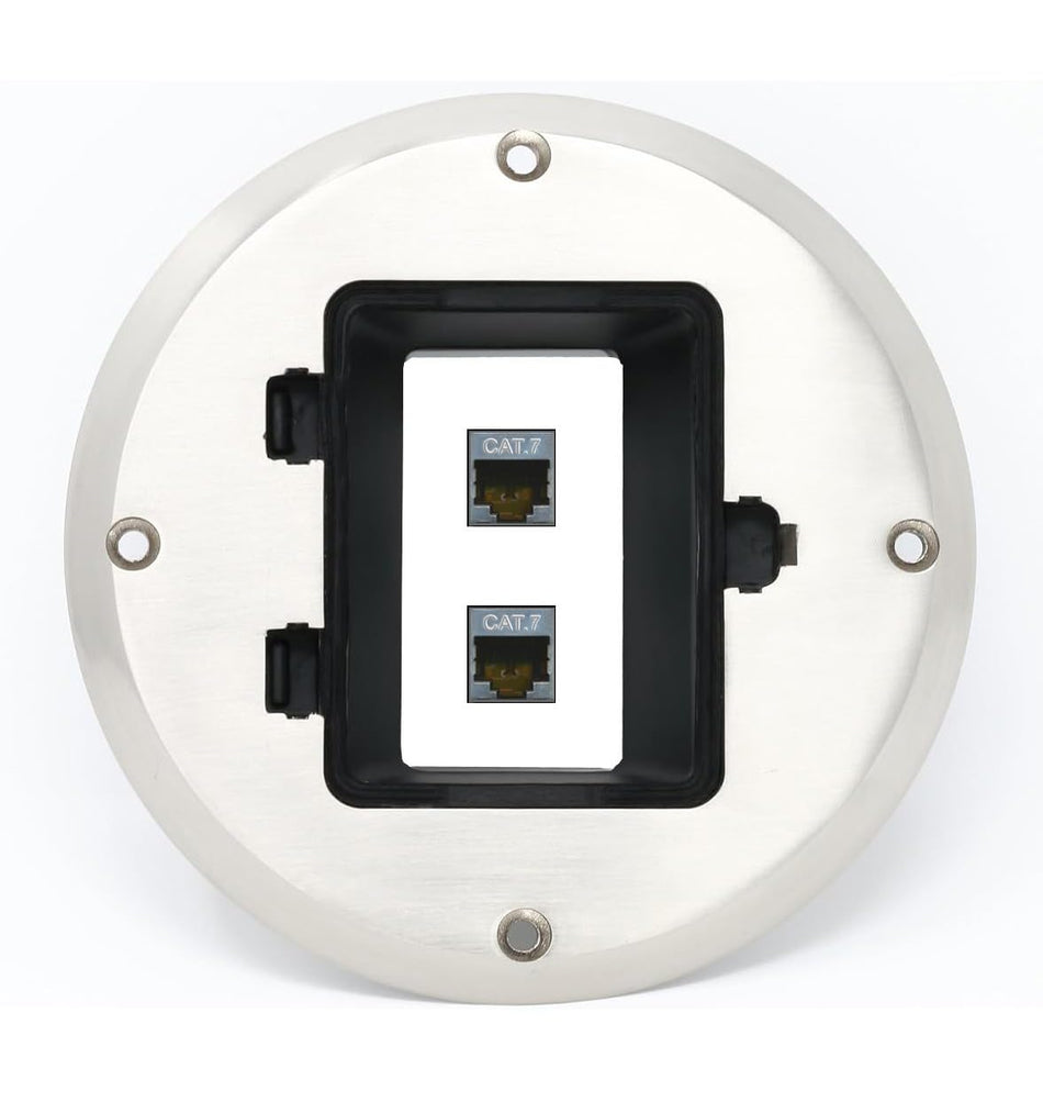 RiteAV 2 CAT7 Floor Box [Stainless Steel]