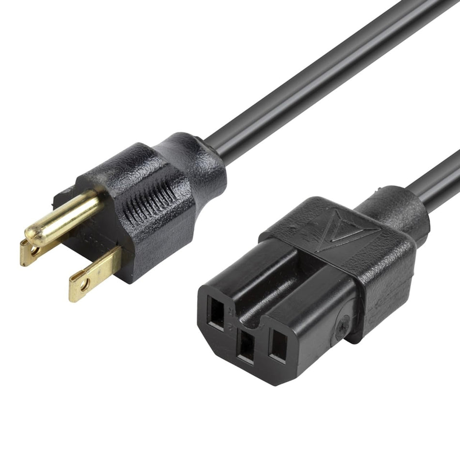 RiteAV - Heavy Duty AC Power Cord 15A/125V 14 AWG 5-15P to C15 Replacement for Cisco MA-PWR-Cord-US, CAB-US515-C15-US, CAB-TA-NA=, CAB-TA-NA-9300, CAB-TA-NA-9200, CAB-C15-AC, CAB-9K12A-NA (8 ft)