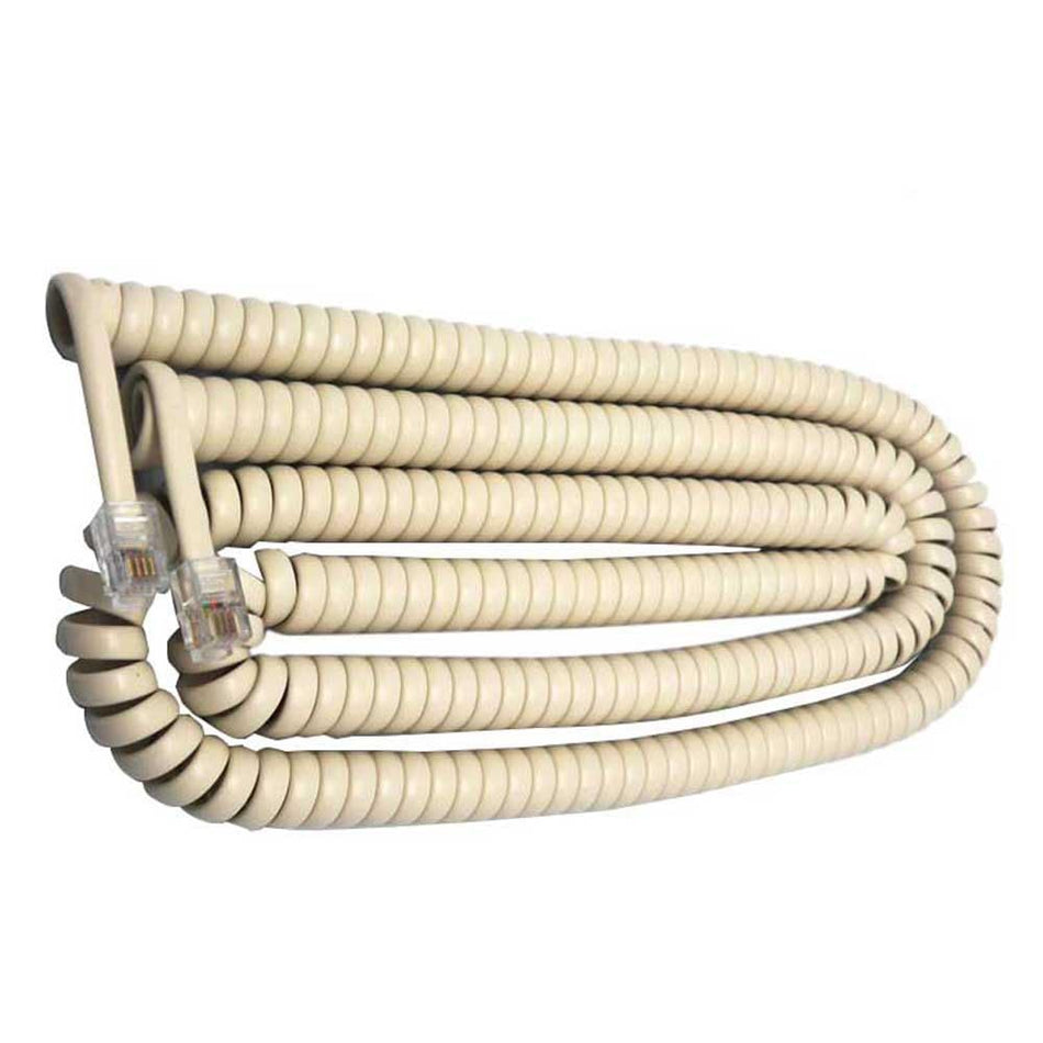RiteAV - 50ft Phone LINE Coil HANDSET Cord Ivory
