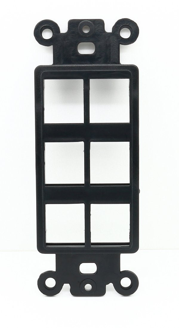 RiteAV Black Blank 6 Port Modular Insert for Keystone Jacks