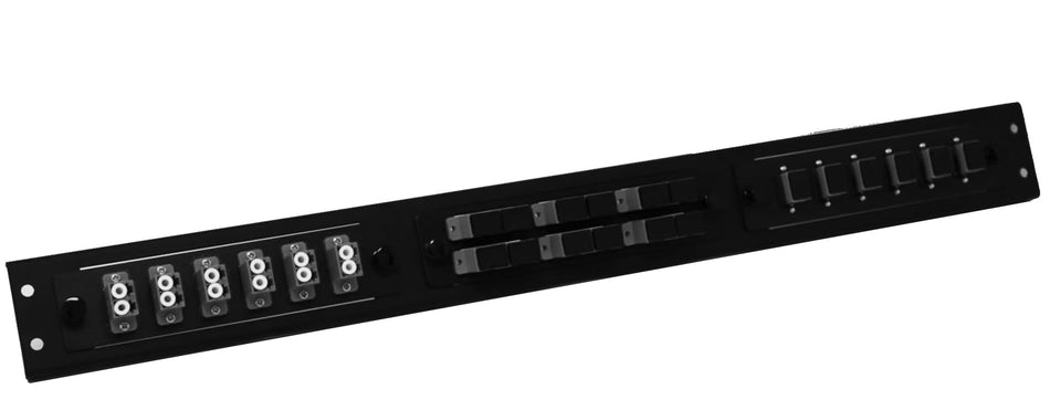 RiteAV 3 LGX Combo Patch Panel for Fiber Optic Cable Includes 3 x Loaded LGX Patch Panels (LC Duplex, SC Simplex, and SC Duplex) - OM1/OM2 Multimode Beige Couplers
