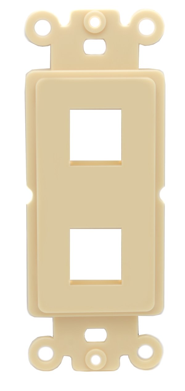 RiteAV Ivory Blank 2 Port Modular Insert for Keystone Jacks